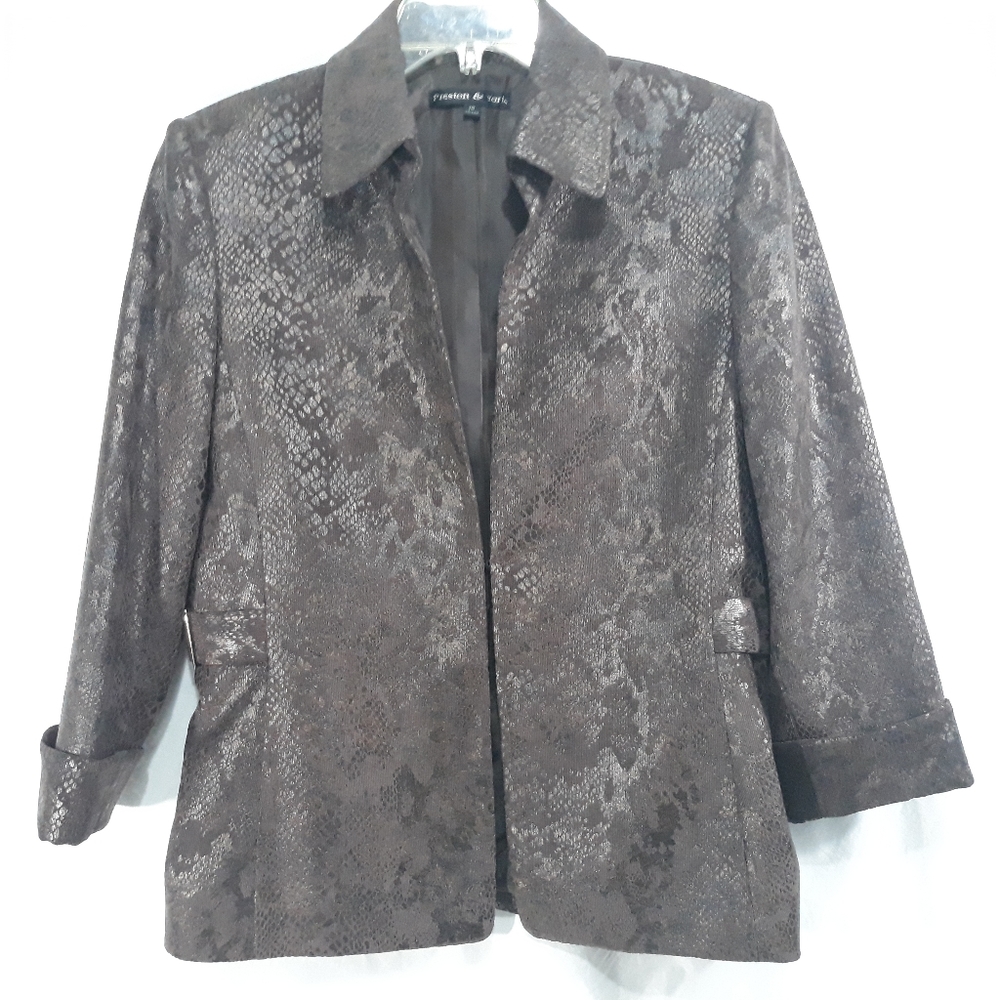 Womens 10 Preston & York Jacket Blazer Brown Soft